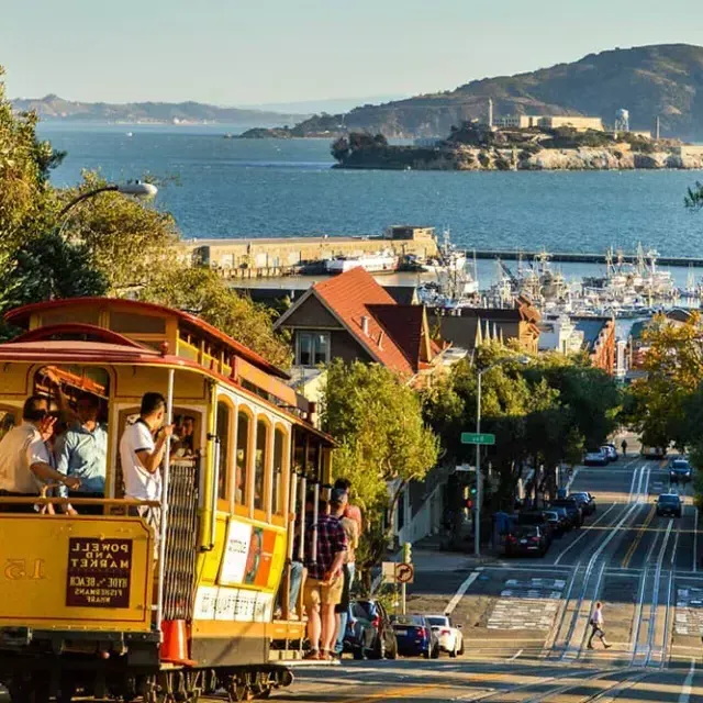 Cable car no centro de São Francisco